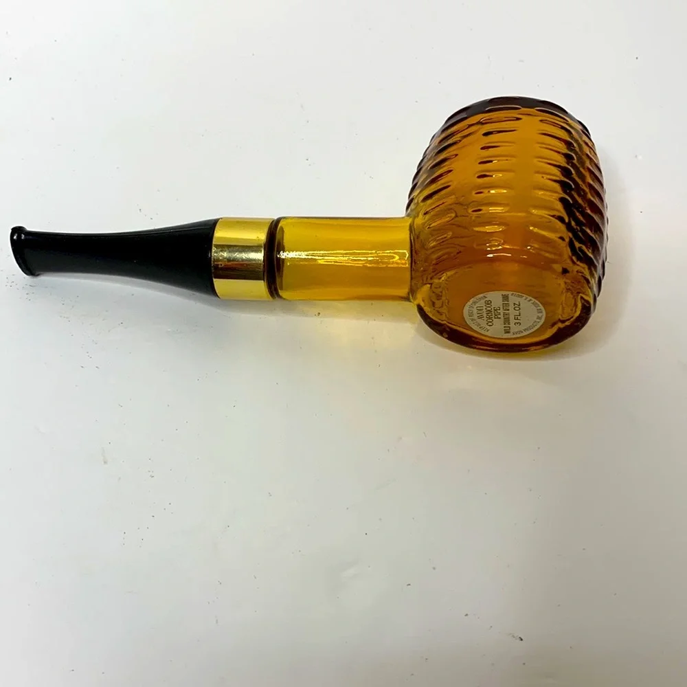 Avon | Amber Glass Ornate Piece Vintage Corncob Pip* | Wild Country Aftershave